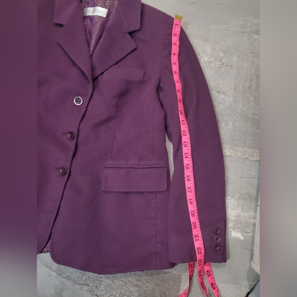 MaxMara Purple Wool Women's Long Sleeve Blazer. Size 14. Made In Italy. - Picture 13 of 13